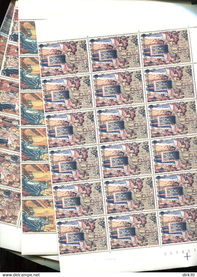 Belgie 1979 1932/35 Tapestries Brussels Millennium Full Sheet MNH Plaatnummer Xxxx - 1971-1980