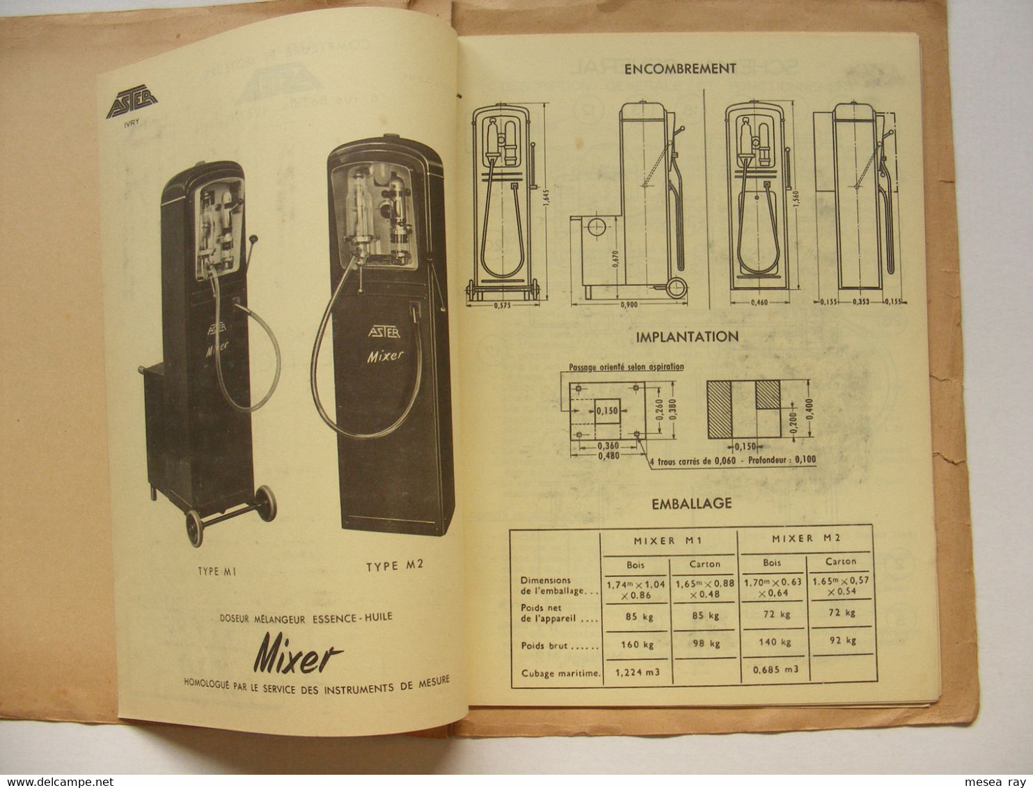 Pompe à Essence ASTER Doseur Mélangeur Mixer 2 Temps Cyclomoteur Notice Technique 27 Pages Ivry Sur Seine - Cars