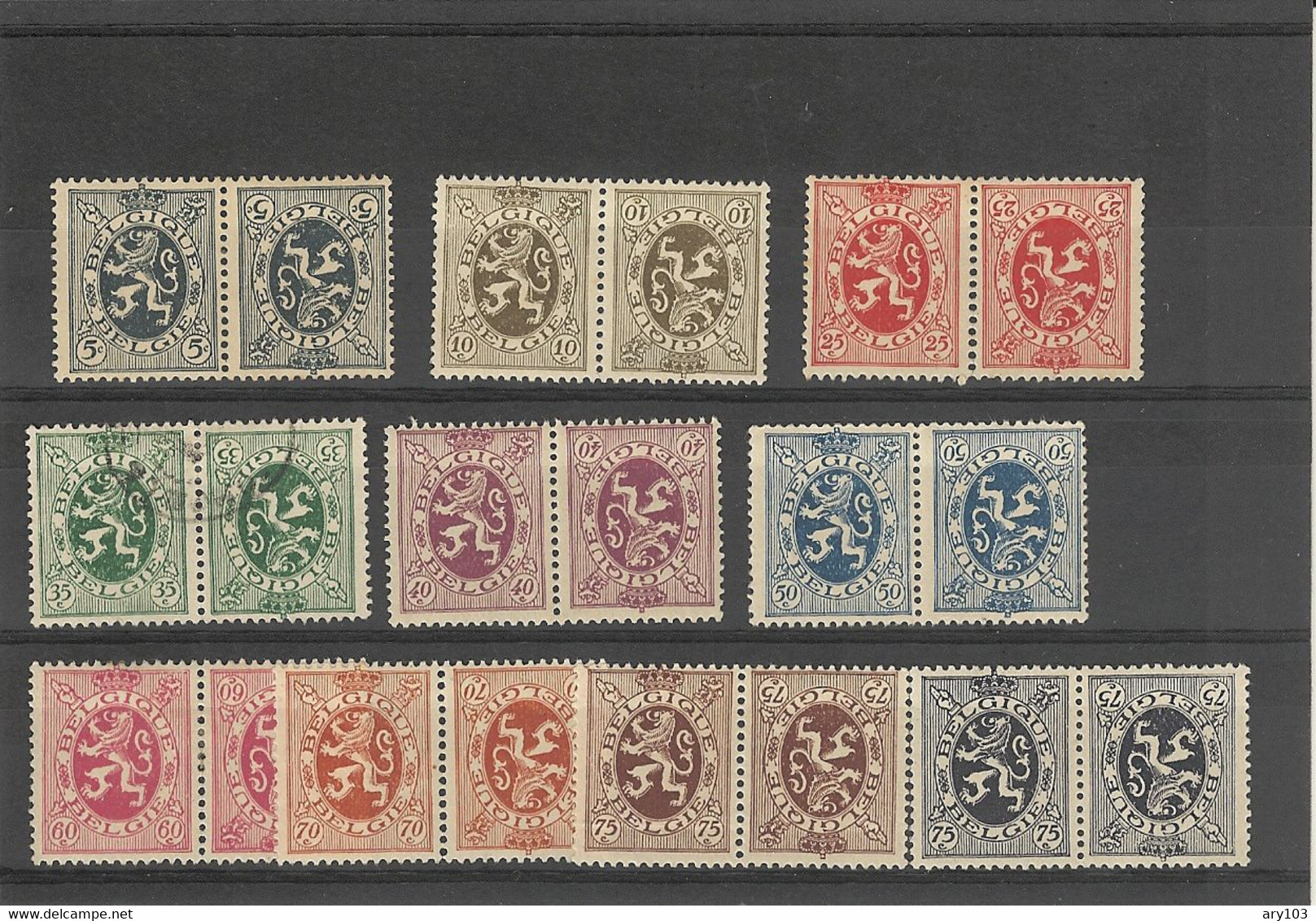 Belgique - (1929 )  10 Paires Tête Beche  N° 279 A / 286a - Other & Unclassified