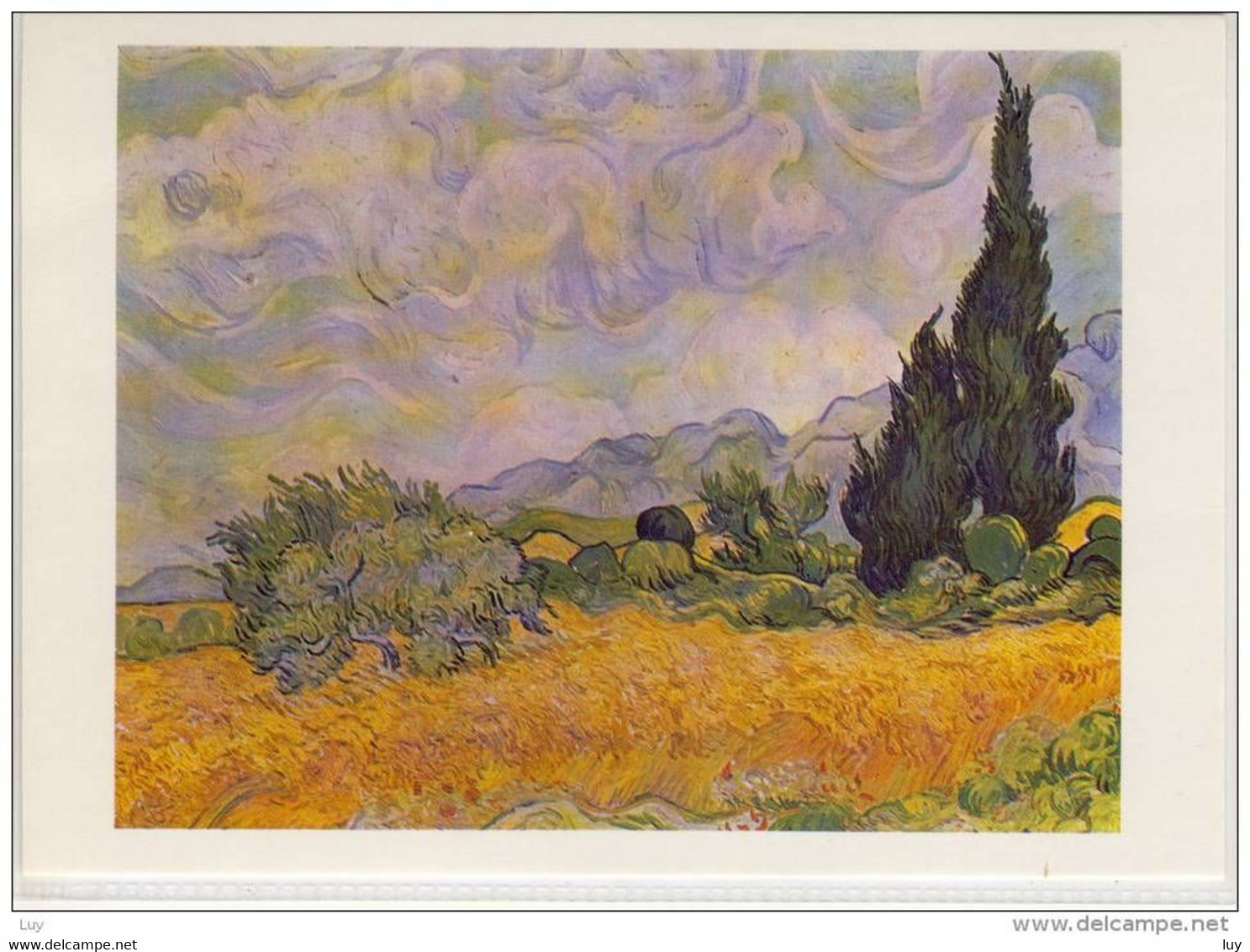 Art - VINCENT Van GOGH, Peinture, Painting - Weizenfeld Und Zypressen, Saint-Rémy (peinture 1889) - Van Gogh, Vincent