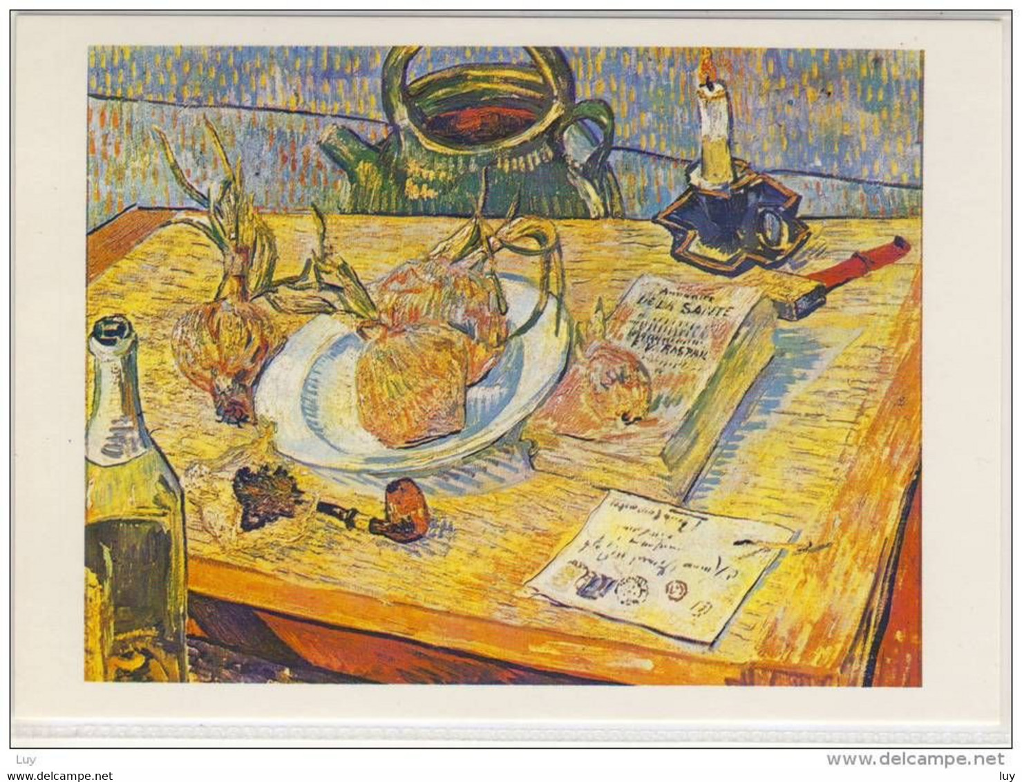 Art - VINCENT Van GOGH, Peinture, Painting - Stilleben Mit Zeichenbrett U. Zwiebeln, (peinture, Arles, 1888) - Van Gogh, Vincent