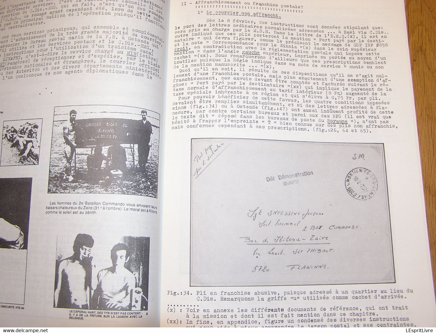 LA CORRESPONDANCE DES MILITAIRES BELGES Afrique 1979 Marcophilie Philatélie Cachets Aérophilatélie Aéropostale C-130