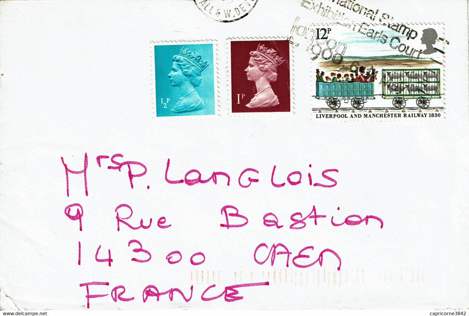 Lettre Pour La France - Tp Elysabeth II   1/2 P + 1p + Liverpool Manchester N°938 - Brieven En Documenten