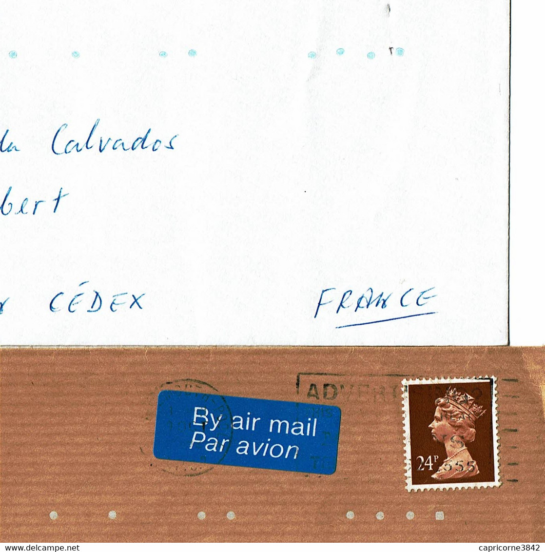 2 Lettres Pour La France - Tp Elysabeth II - Indexation Des Lettres Par Points - Storia Postale