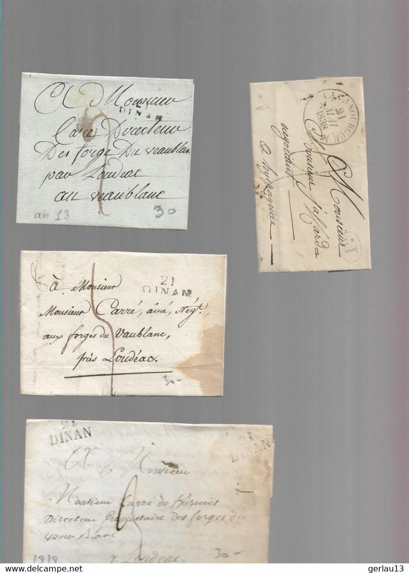 LOT    4  MARQUES POSTALES     2 SCANS - 1801-1848: Precursores XIX