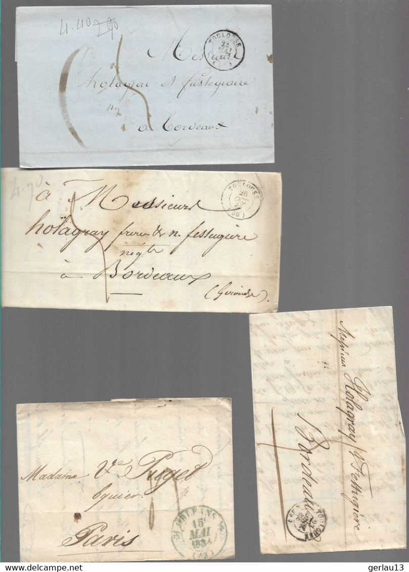 LOT    4  MARQUES POSTALES     2 SCANS - 1801-1848: Precursori XIX