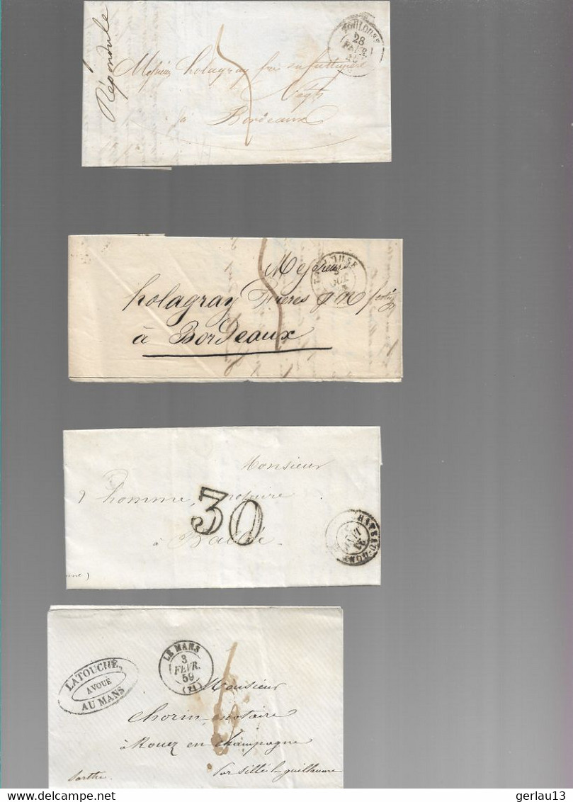 LOT    4  MARQUES POSTALES     2 SCANS - 1801-1848: Voorlopers XIX