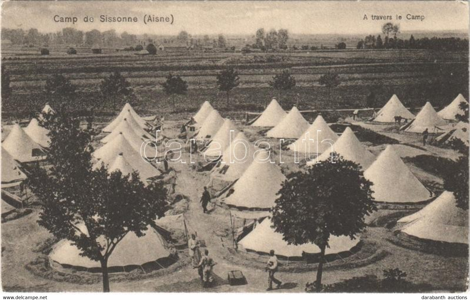 * T2/T3 1915 Camp De Sissonne (Aisne) A Travers Le Camp / WWI French Military Camp (EK) - Unclassified