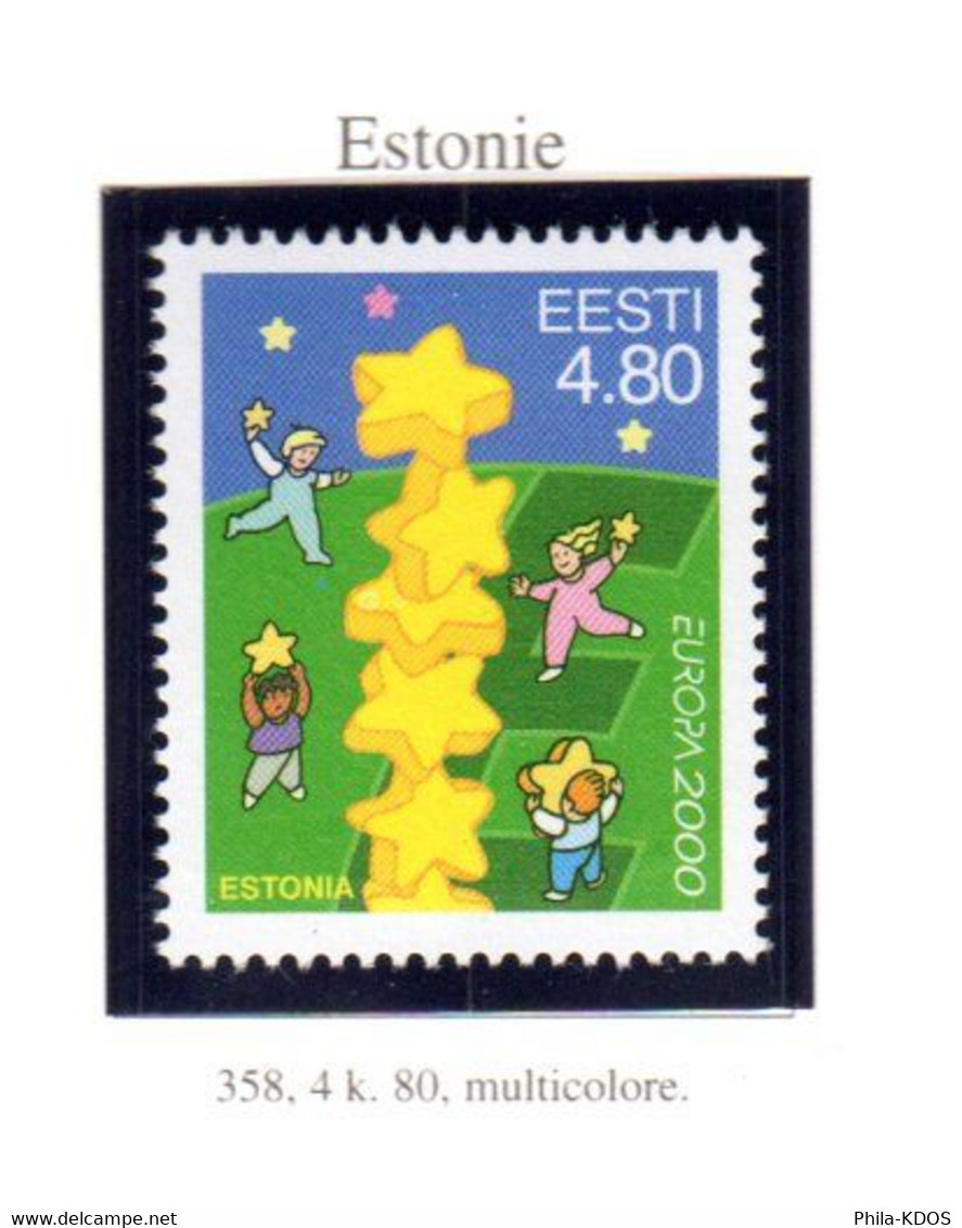 &#9989; " ESTONIE N° YT 358 / EUROPA 2000 / TRAINEE D'ETOILES " Sur Timbre Neuf ** MNH - 2000