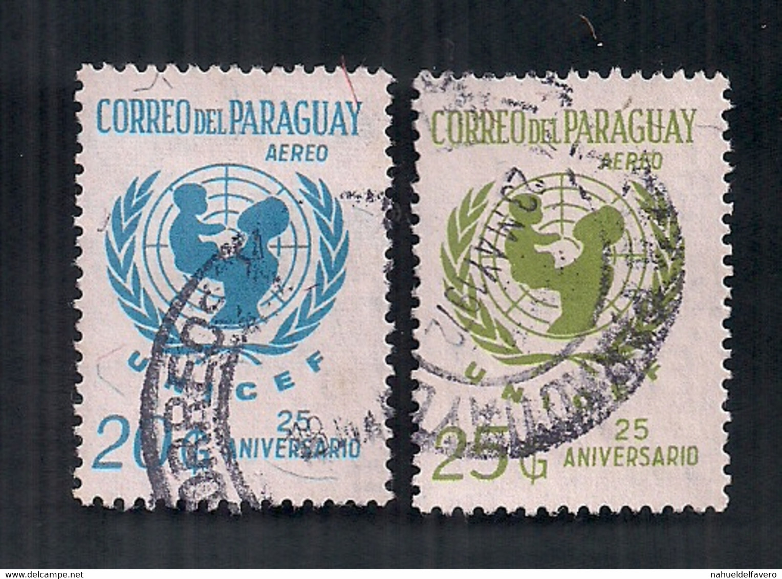 Paraguay Timbres 25e Anniversaire UNICEF - Paraguay