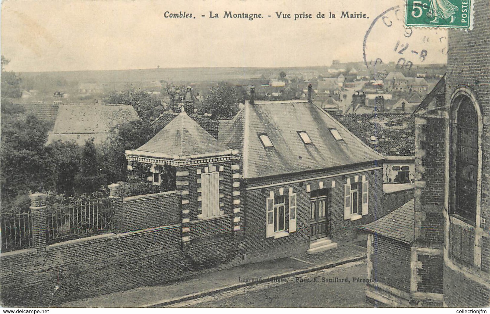 CPA FRANCE 80 " Combles, La Montagne Vue Prise De La Mairie". - Combles