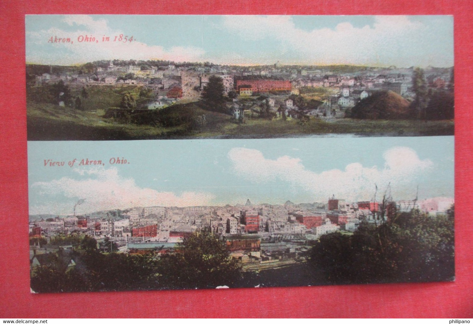 Multi View Akron In 1854 & Present  - Ohio > Akron      Ref 4860 - Akron