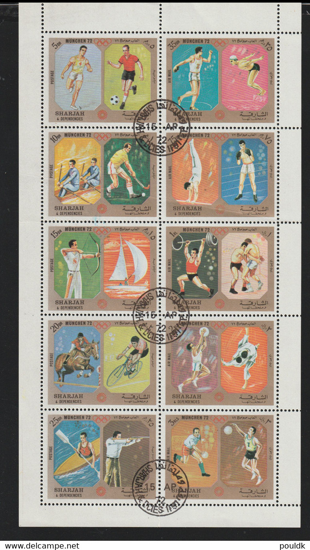 Sharjah 1972 Munich Olympic Games - Large Souvenir Sheet CTO (H59M) - Sommer 1972: München