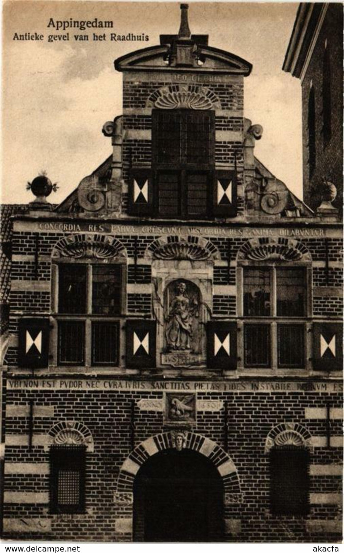 CPA AK APPINGEDAM Antieke Gevel Van Het Raadhuis NETHERLANDS (705918) - Appingedam