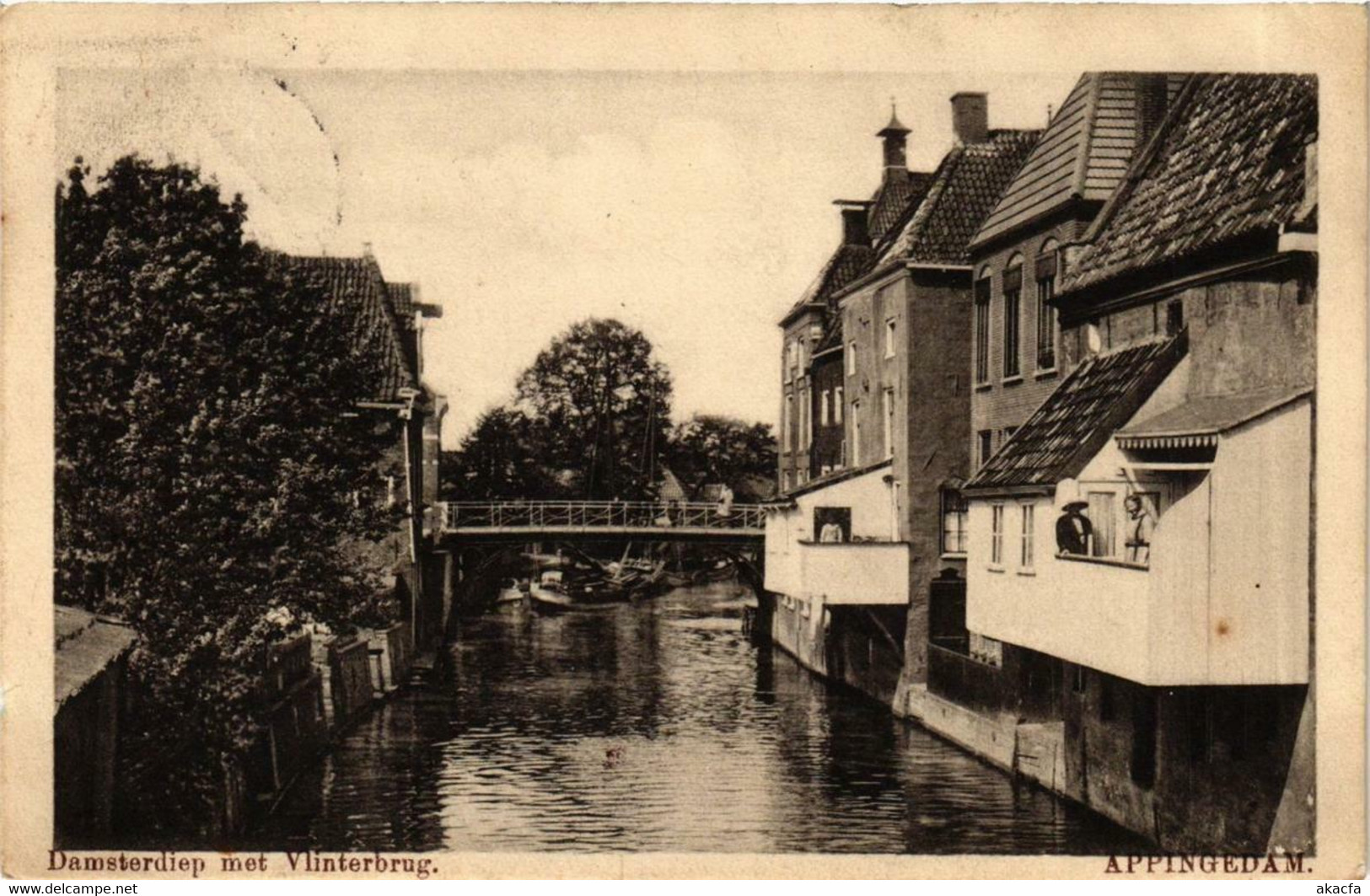 CPA AK APPINGEDAM Damsterdiep Met Vlinterbrug NETHERLANDS (705973) - Appingedam