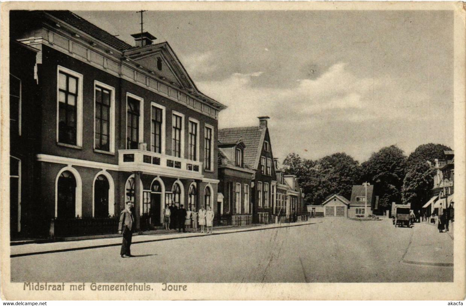 CPA AK Joure Midstraat Met Gemeentehuis NETHERLANDS (729032) - Joure