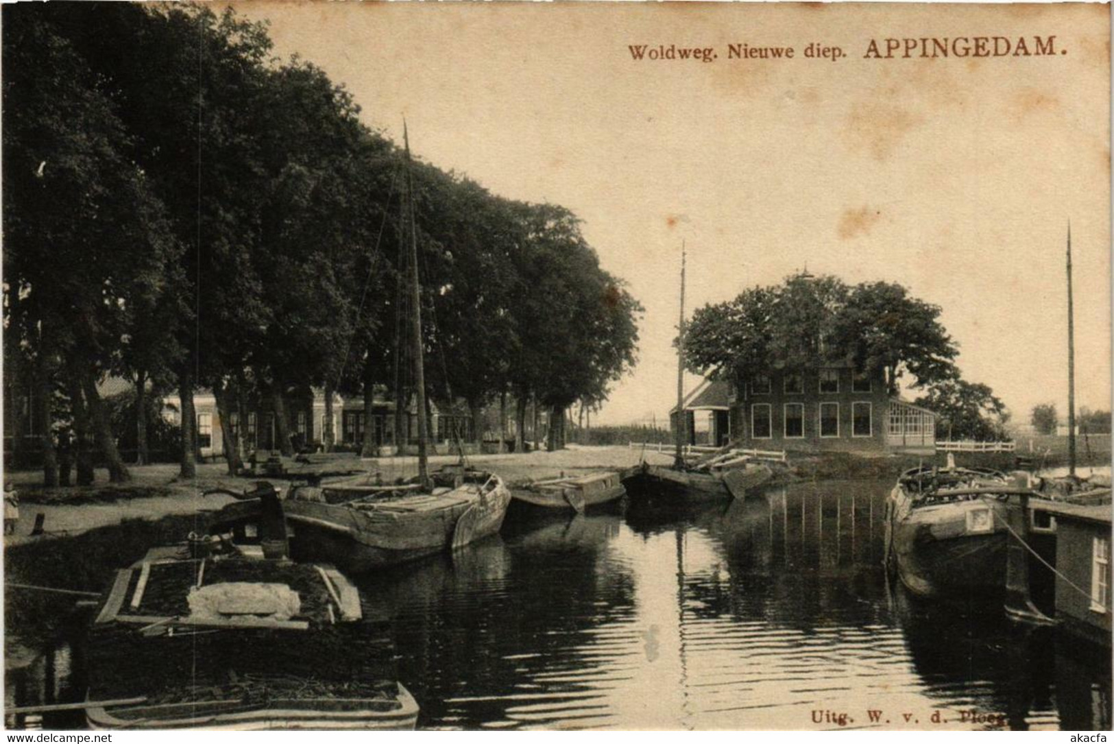 CPA AK APPINGEDAM Woldweg Nieuwe Diep NETHERLANDS (706064) - Appingedam