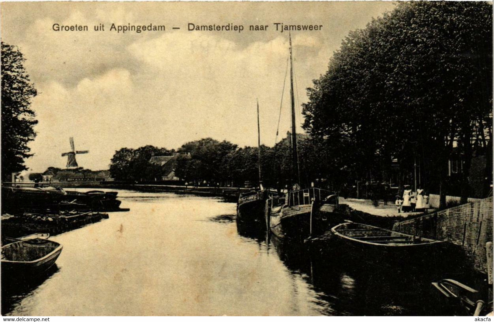 CPA AK APPINGEDAM Damsterdiep Naar Tjamsweer NETHERLANDS (706120) - Appingedam