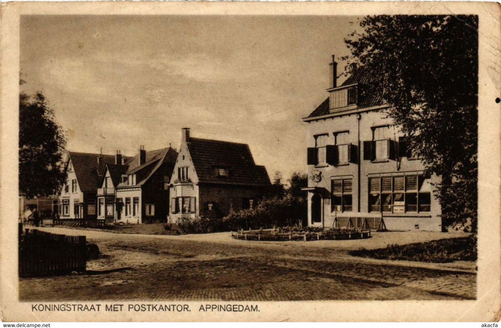 CPA AK APPINGEDAM Koningstraat Met Postkantor NETHERLANDS (706140) - Appingedam