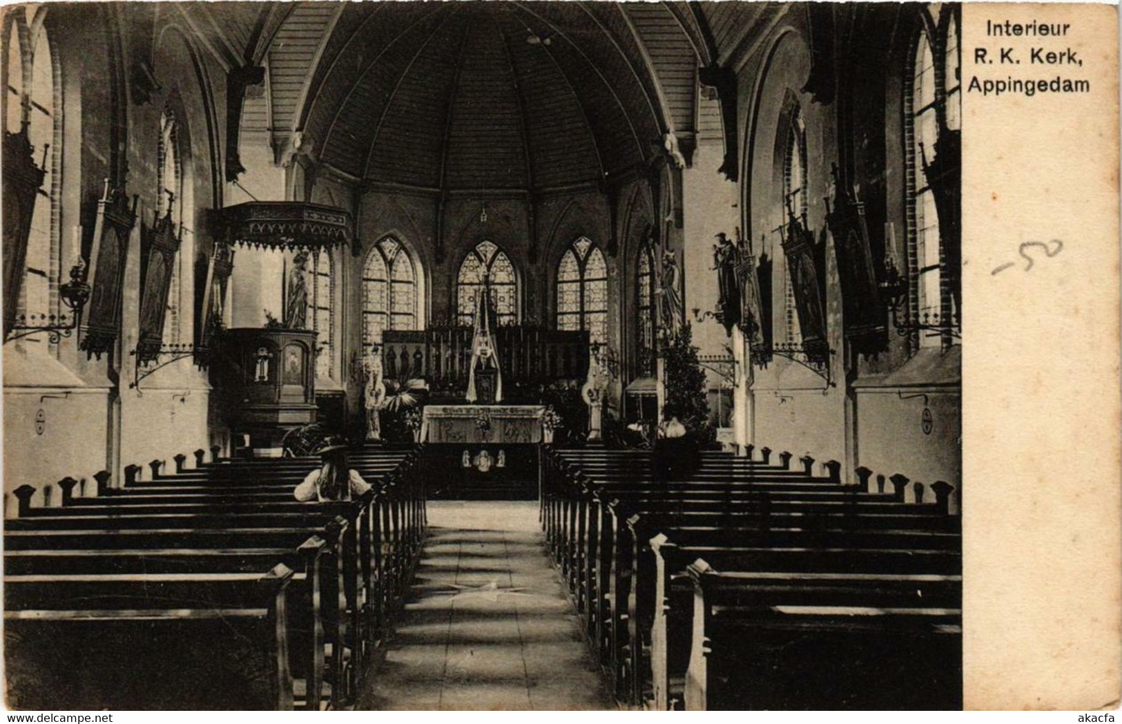 CPA AK APPINGEDAM R.K. Kerk Interieur NETHERLANDS (706156) - Appingedam