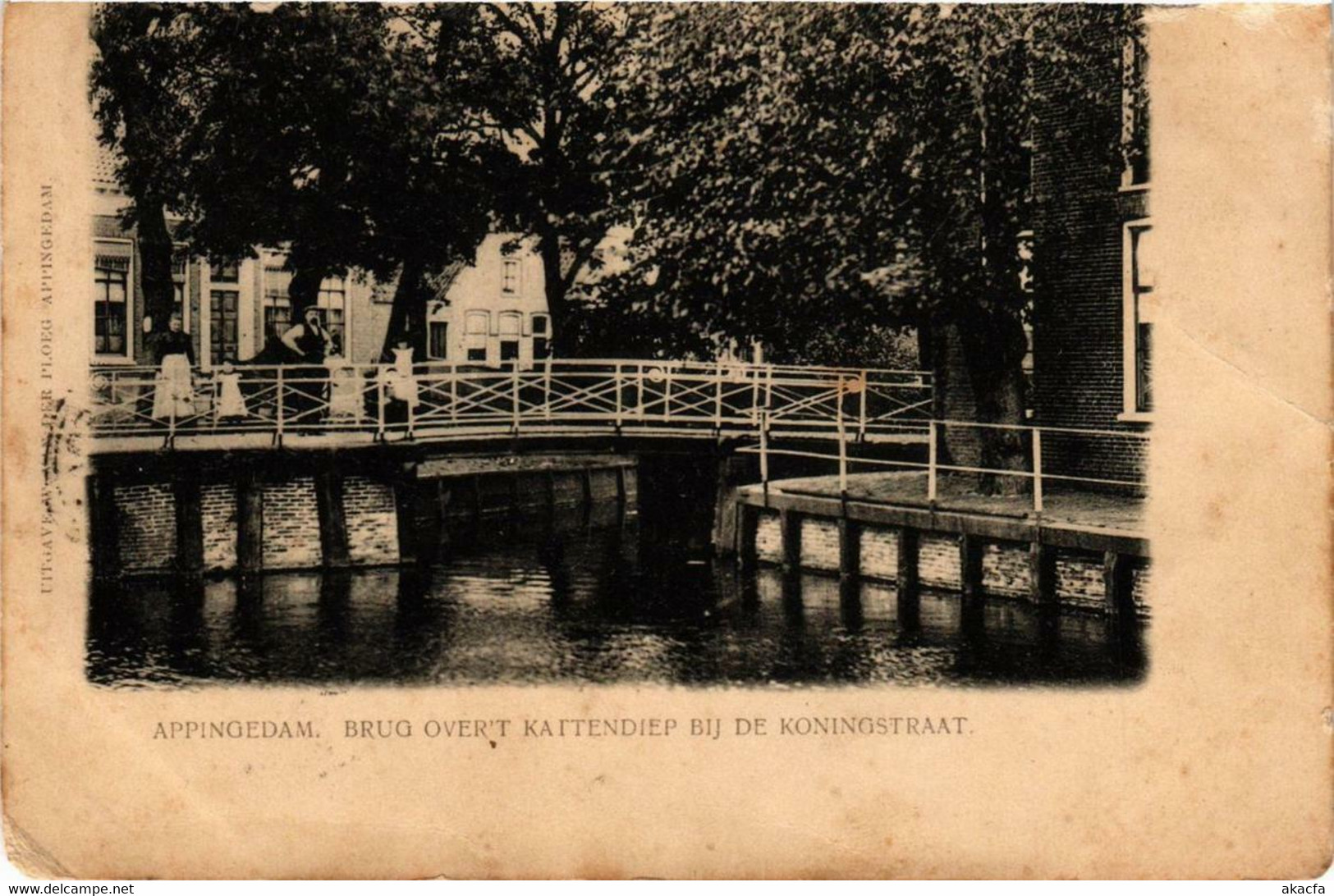 CPA AK APPINGEDAM Brug Over`t Katendiep Koningstraat NETHERLANDS (706205) - Appingedam