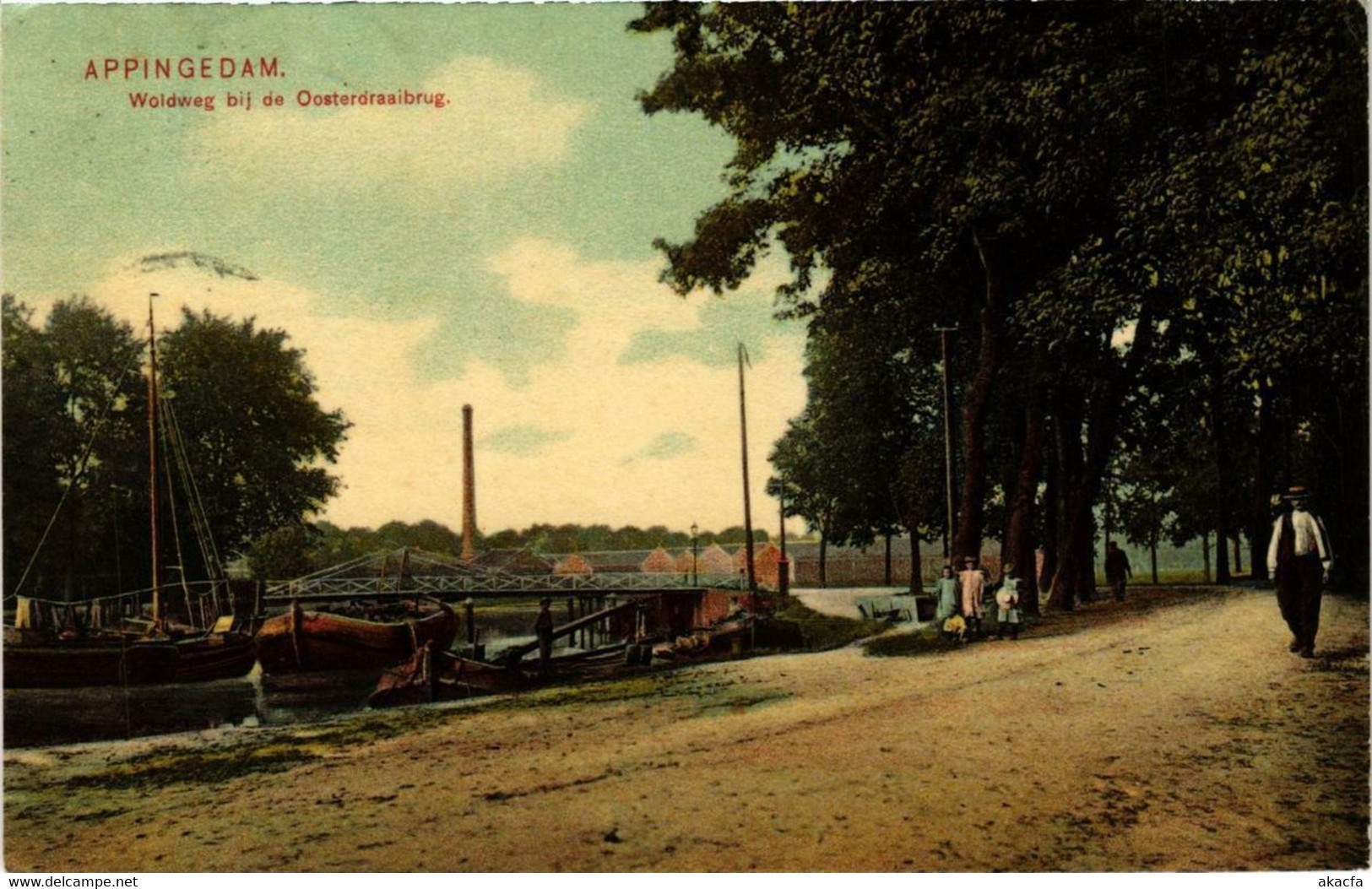 CPA AK APPINGEDAM Woldweg Bij De Oosterdraaibrug NETHERLANDS (706300) - Appingedam