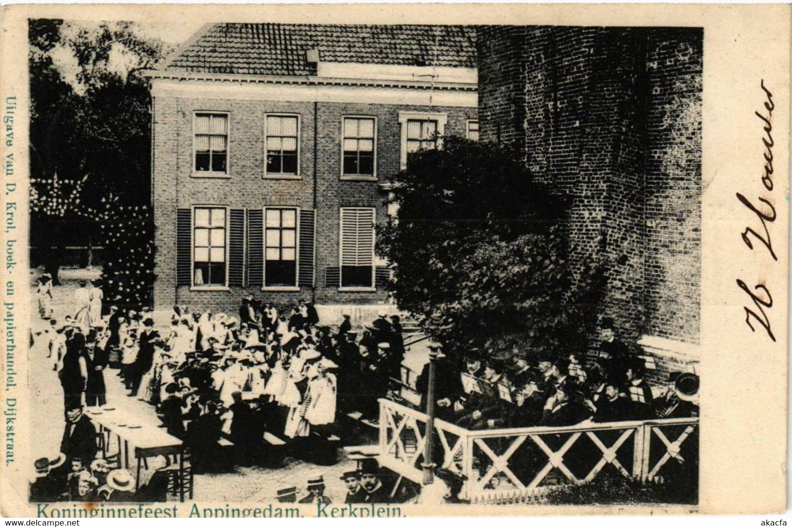 CPA AK APPINGEDAM Kerkplein Koninginnefeest NETHERLANDS (706310) - Appingedam