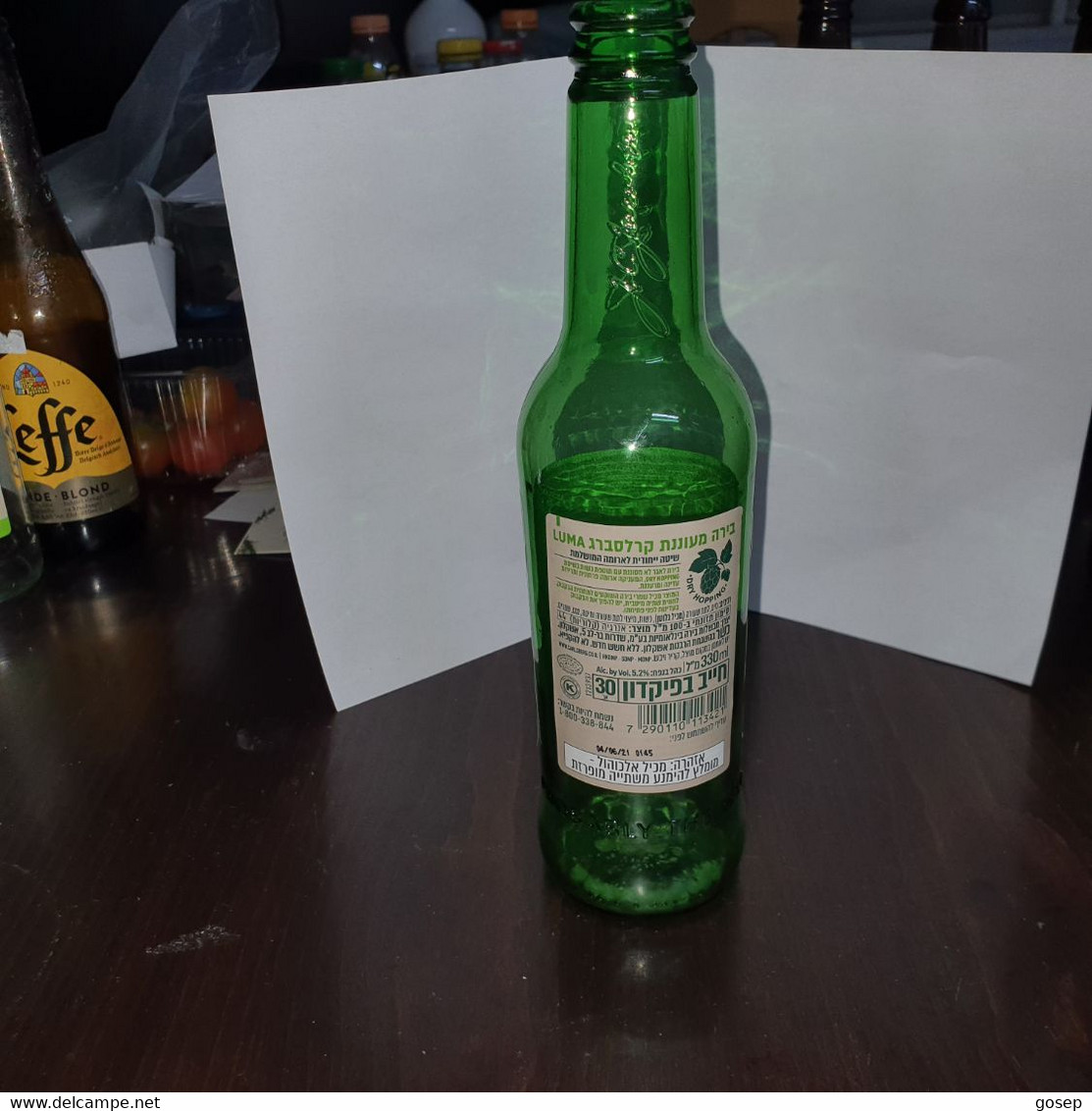 Israel-beer Bottle-carlsberg-luma-(5.2%)-(330ml)-used - Cerveza