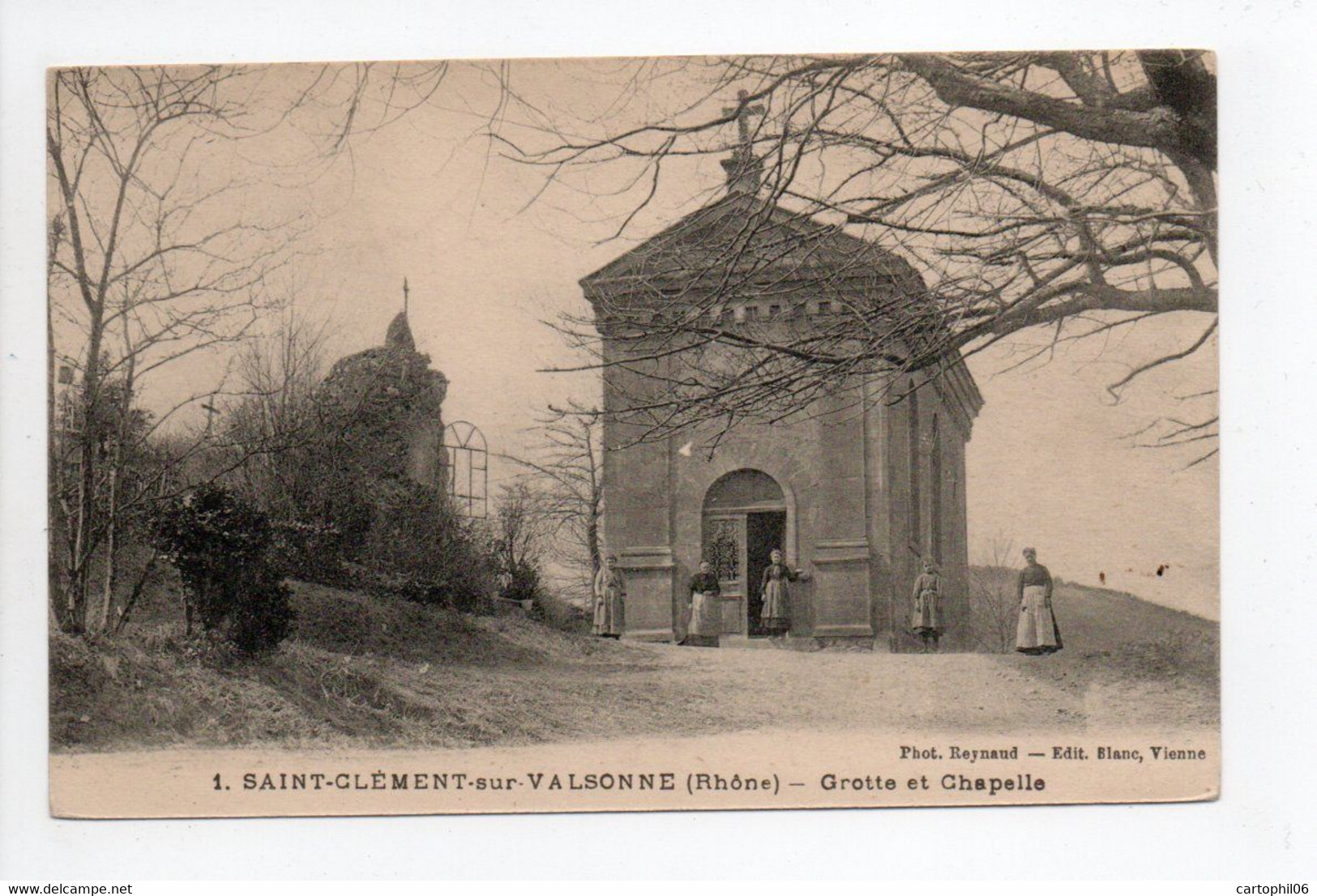 - CPA SAINT-CLÉMENT-SUR-VALSONNE (69) - Grotte Et Chapelle - Photo Reynaud N° 1 - - Andere & Zonder Classificatie