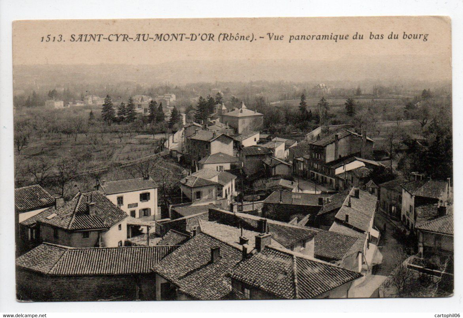 - CPA SAINT-CYR-AU-MONT-D'OR (69) - Vue Panoramique Du Bas Du Bourg - Edition FARGES 1513 - - Andere & Zonder Classificatie