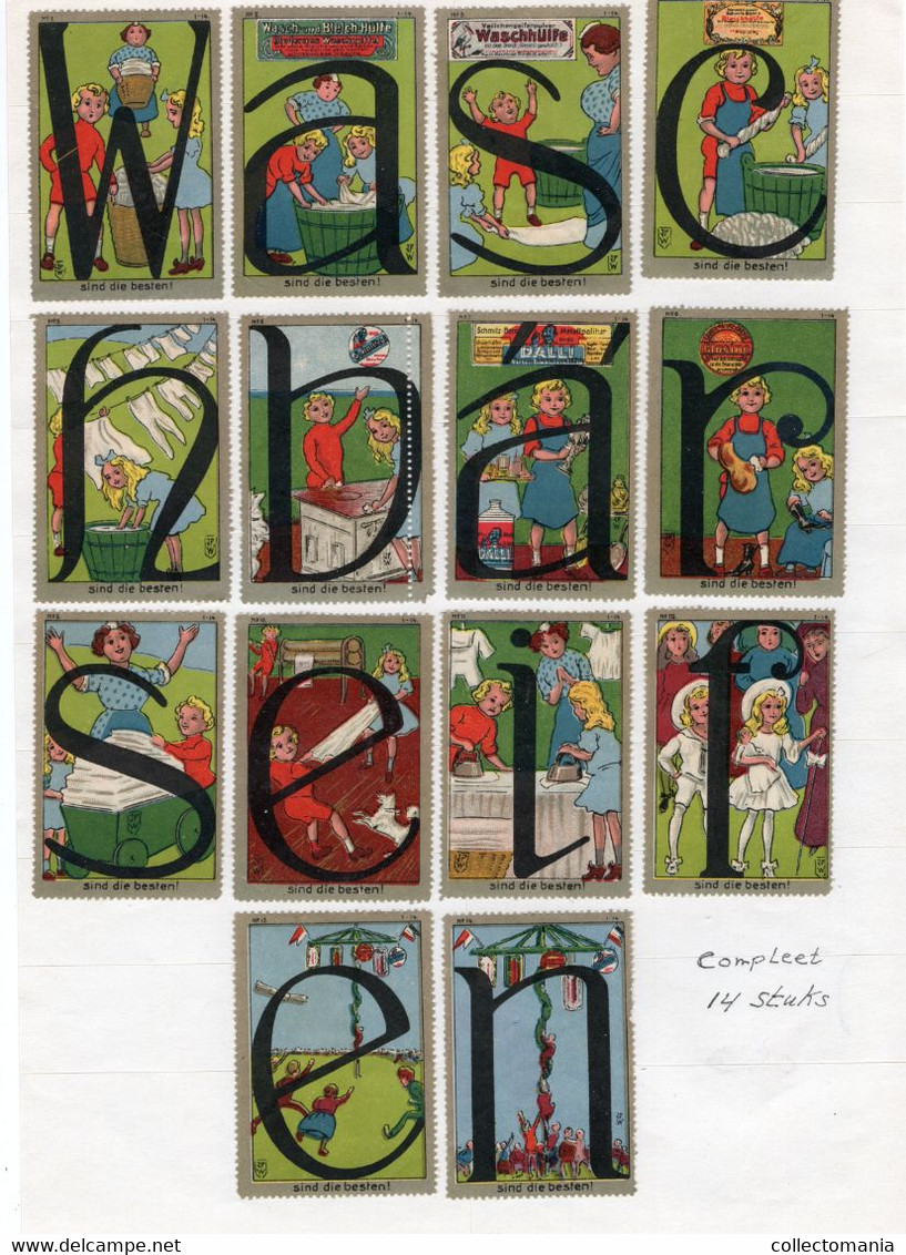 14 Poster Stamps Serie Complet  Waschbärseifen Sind Die Besten - Other & Unclassified
