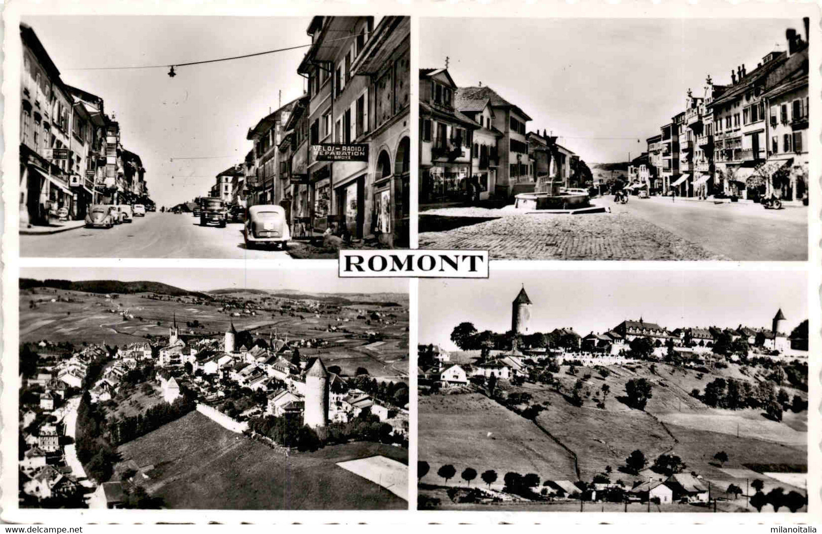 Romont - 4 Bilder (601) * Feldpost 4. 10. 1957 - Romont