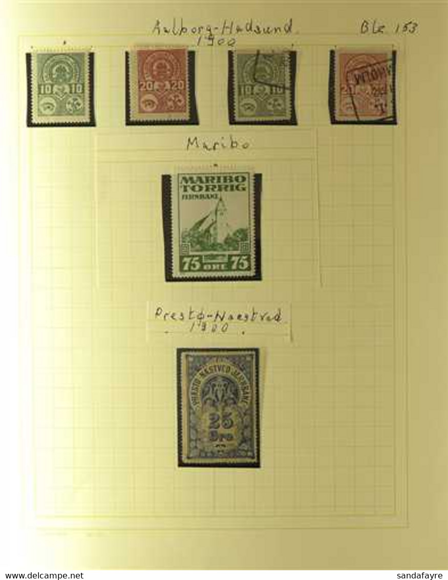 RAILWAY LOCAL STAMPS DENMARK 1866-1960's ATTRACTIVE FINE MINT, NHM & USED COLLECTION Of Various Private Railways 'Jerban - Altri & Non Classificati