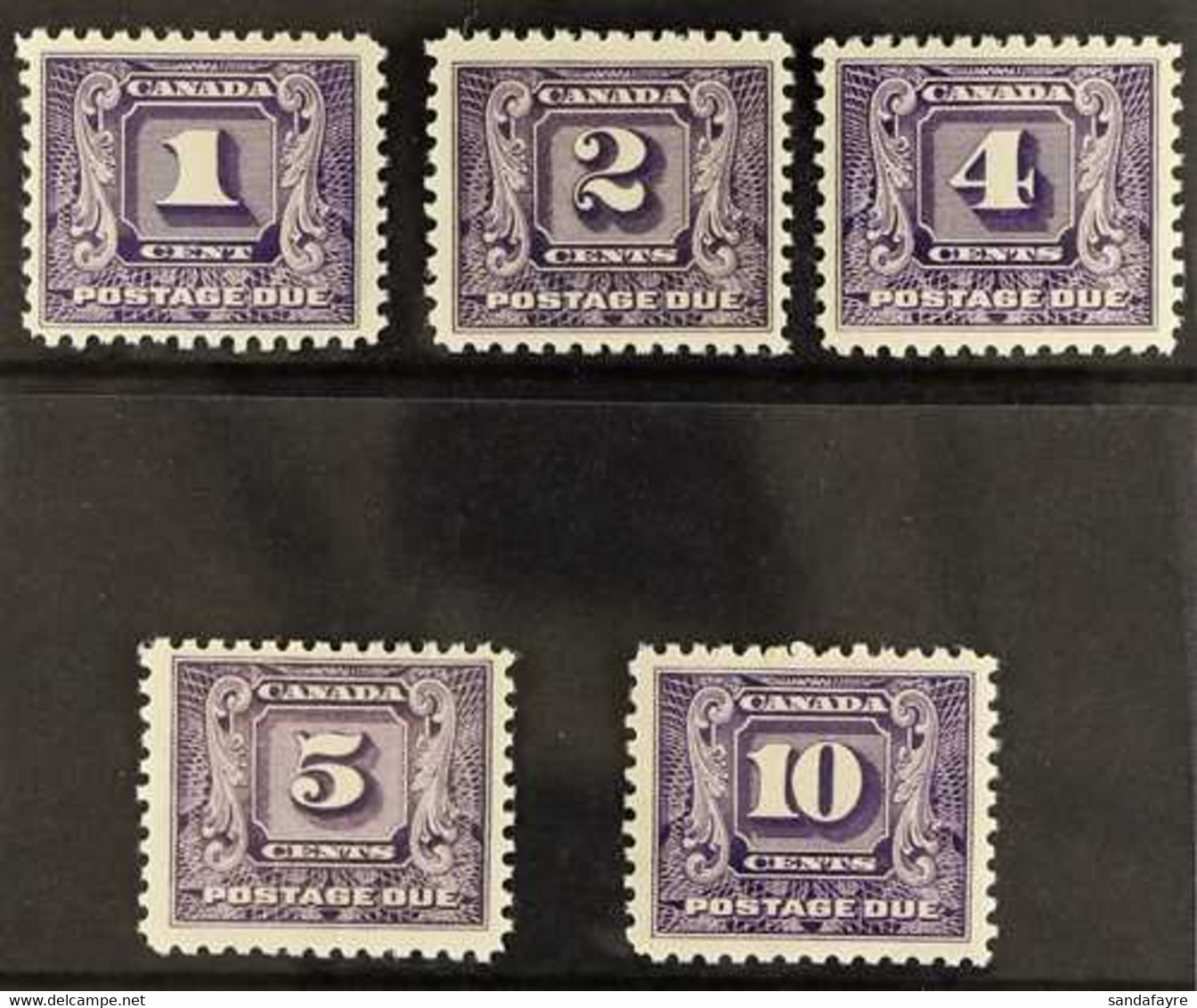 POSTAGE DUES 1930 Bright Violet Set Complete, SG D9/13, Very Fine Mint. (5 Stamps) For More Images, Please Visit Http:// - Autres & Non Classés