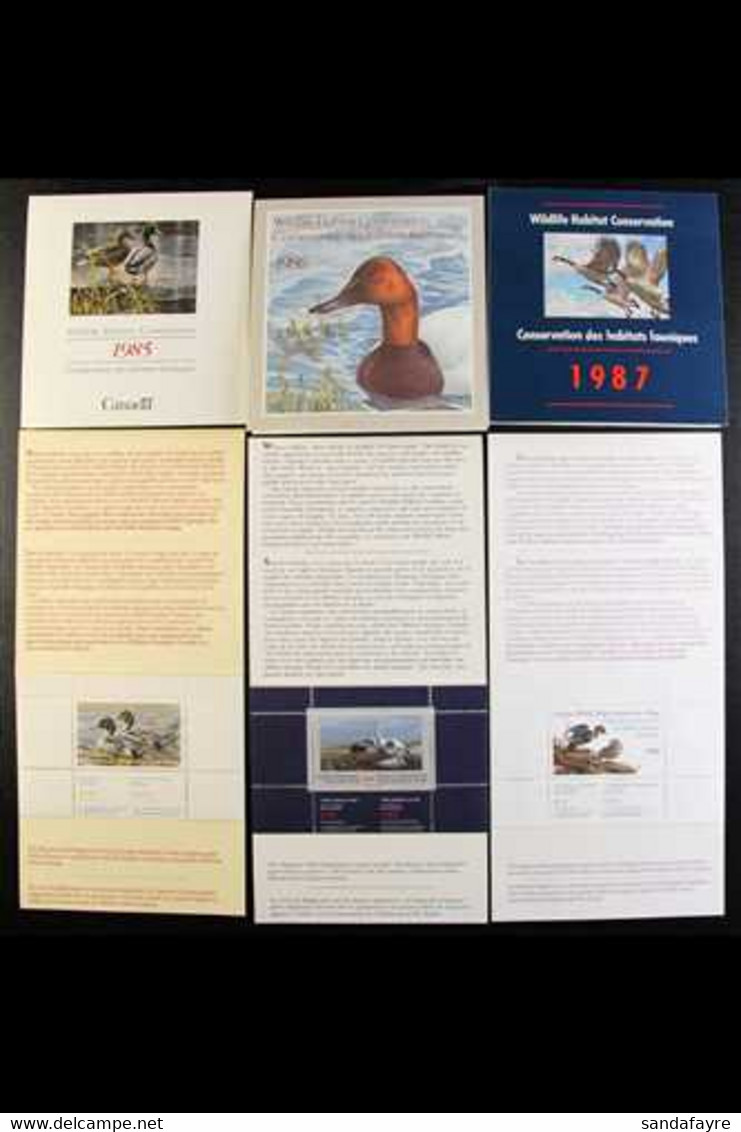 WILDLIFE CONSERVATION DUCK HUNTING STAMPS 1985-1994 The Complete Run Of Complete Booklets Each Containing A Single Stamp - Autres & Non Classés