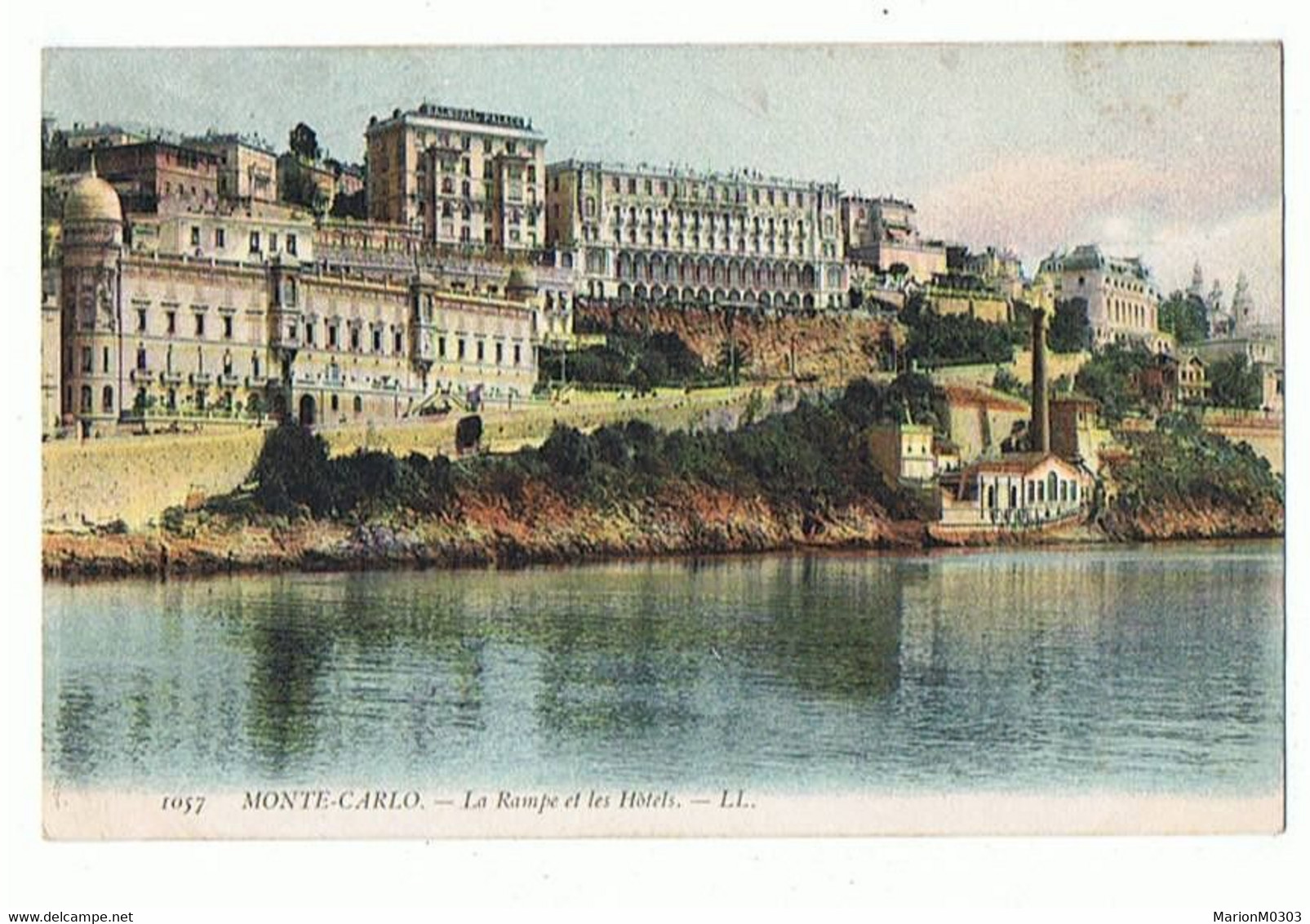 MONACO - Monte Carlo, La Rampe Et Les Hôtels, Timbres Et Cachet - 414 - Hôtels