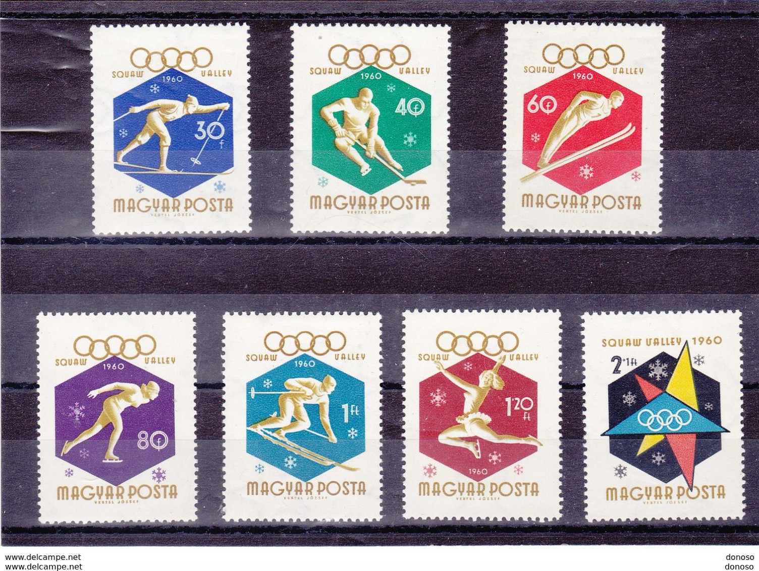 HONGRIE 1960 JEUX OLYMPIQUES DE SQUAW VALLEY Yvert 1353-1359 NEUF** MNH - Unused Stamps