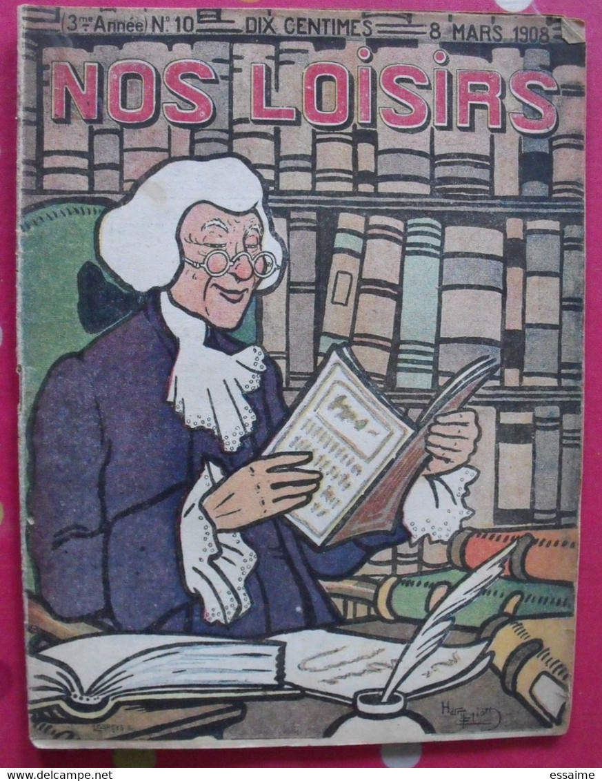 4 Revues Nos Loisirs De 1908. Très Jolies Couvertures Colorées Pleine Page. Harry Eliott Job James Jack - 1900 - 1949