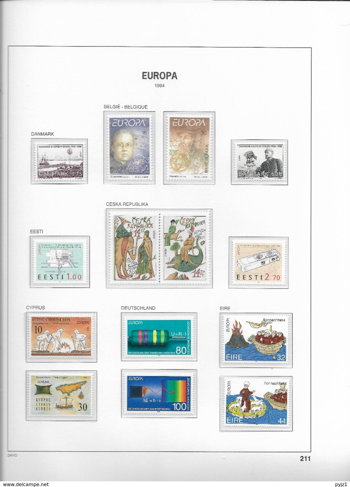 1994 MNH CEPT Year Collection According To DAVO ALbum, (14 Scans) Postfris** - Années Complètes