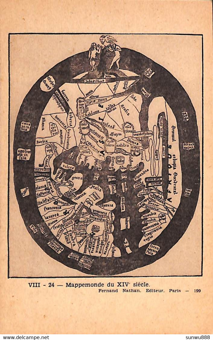 Mappemonde Du XIVe Siècle (dos Nu) - Landkarten