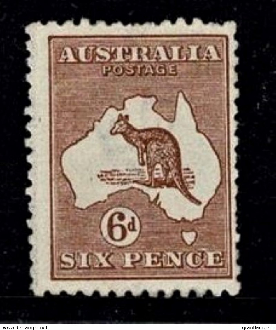 Australia 1923 Kangaroo 6d Chestnut 3rd Watermark MH - Ungebraucht