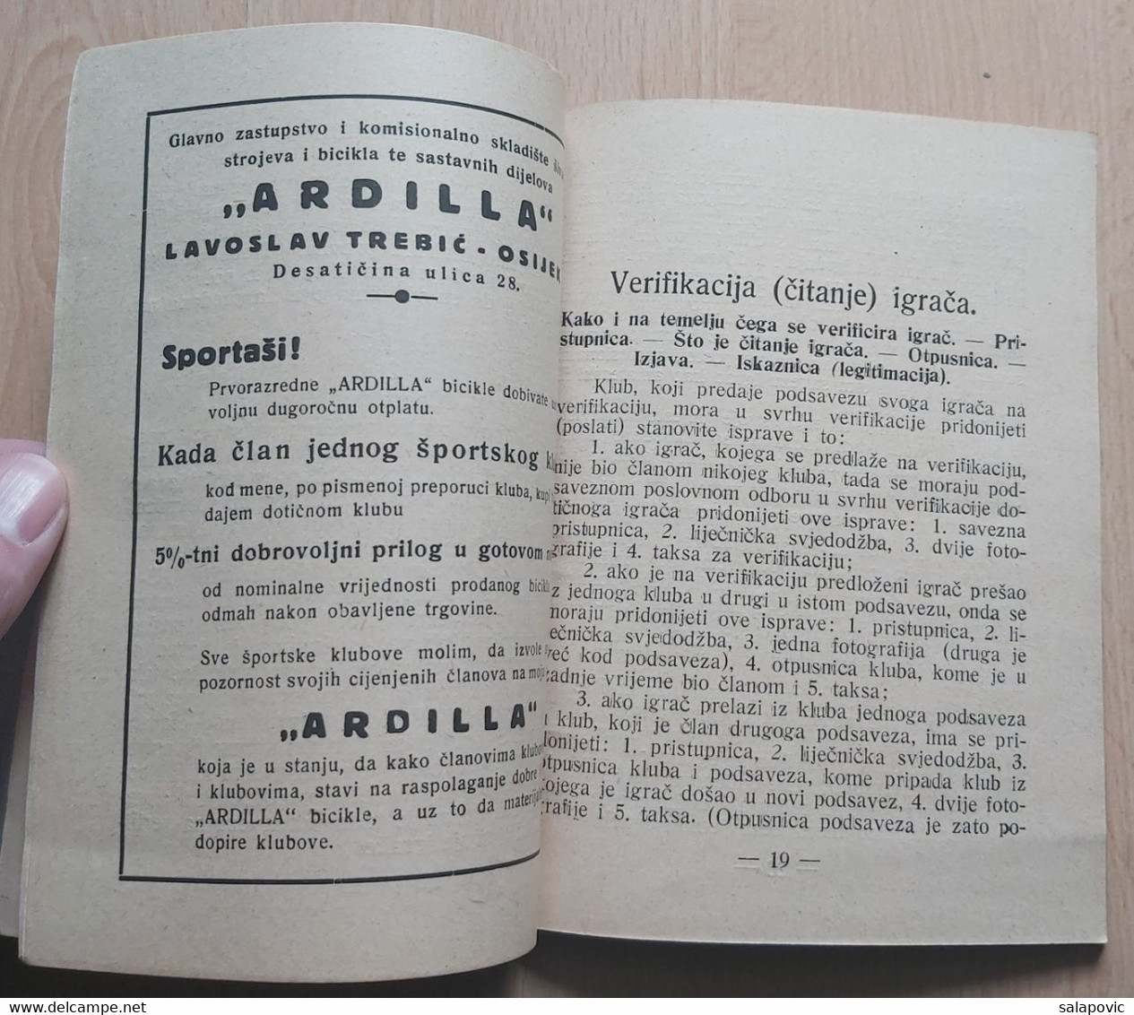 UPUTE ZA RAD U NOGOMETNO - SPORTSKIM OTGANIZACIJAMA OSIJEK 1930 STJEPAN ZWINGL YUGOSLAV FOOTBALL FEDERATION - Libri