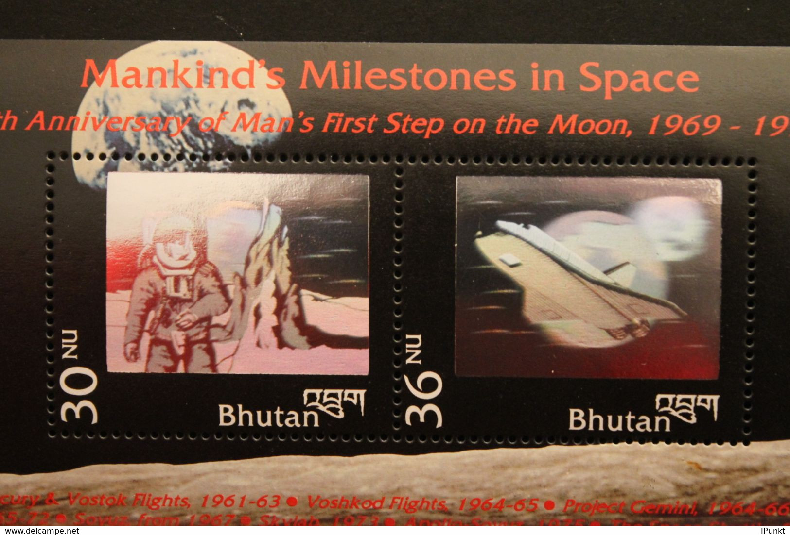 Bhutan, Hologramm, Hologrammblock: Mondlandung, 1994, MNH - Hologrammes