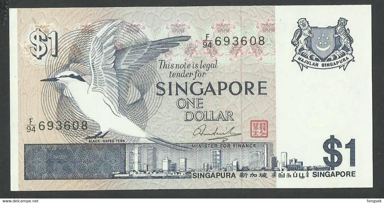 SINGAPORE. 1 DOLLAR. (1976). Pick 9, UNC / NEUF - Singapur