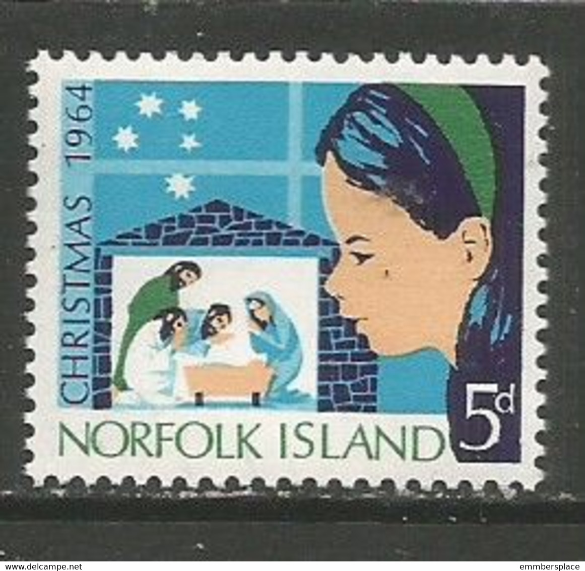 Norfolk Island  - 1964 Christmas 5d MNH **   SG 57  Sc 68 - Isla Norfolk