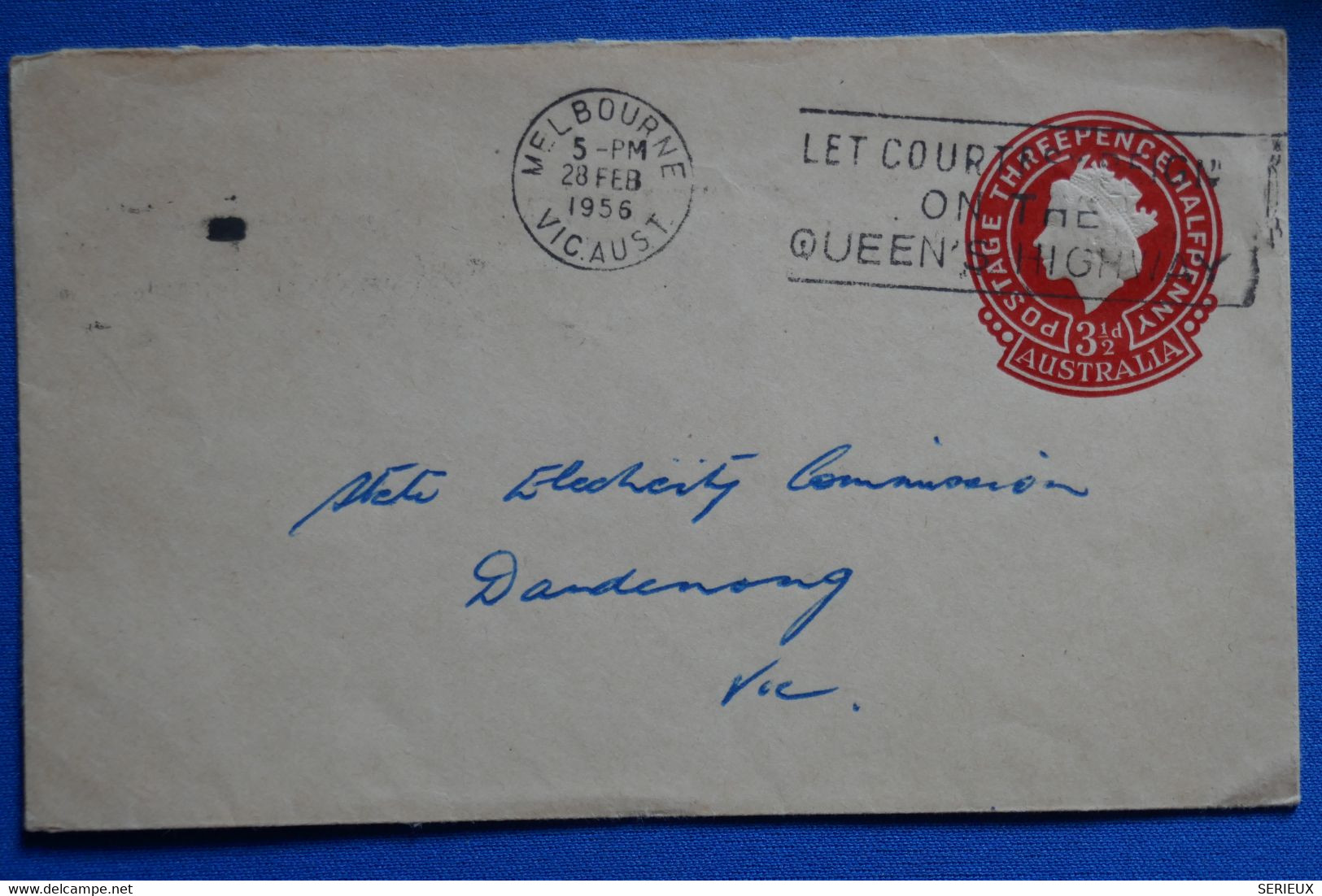 Q7 AUSTRALIE BELLE LETTRE  1956 MELBOURNE POUR VICTORIA + AFFRANCHISSEMENT PLAISANT - Cartas & Documentos