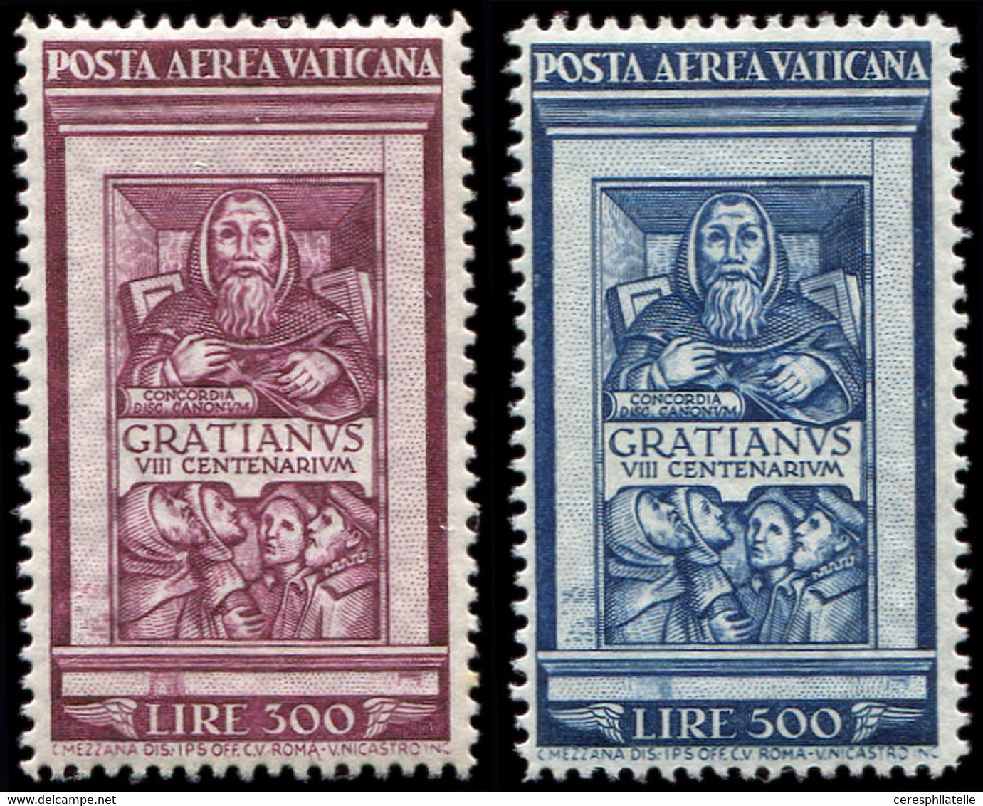 ** VATICAN PA 20/21 : Moine Gratien, TB - Airmail