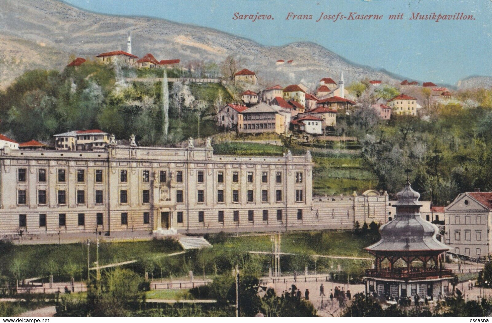 AK - SARAJEVO - Franz Josefs Kaserne Mit Musikpavillon Und Villenviertel 1914 - Bosnia And Herzegovina