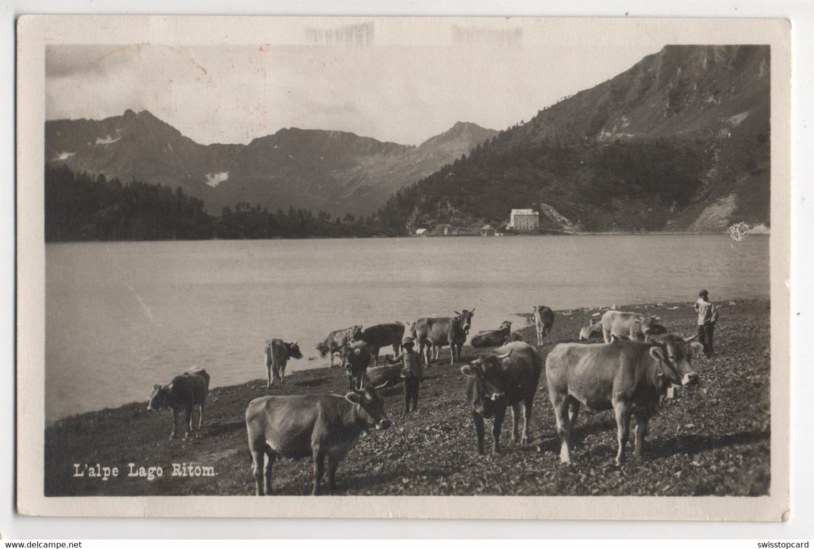 PIORA L'alpe Lago Ritom Bauer Mit Kühen - Other & Unclassified