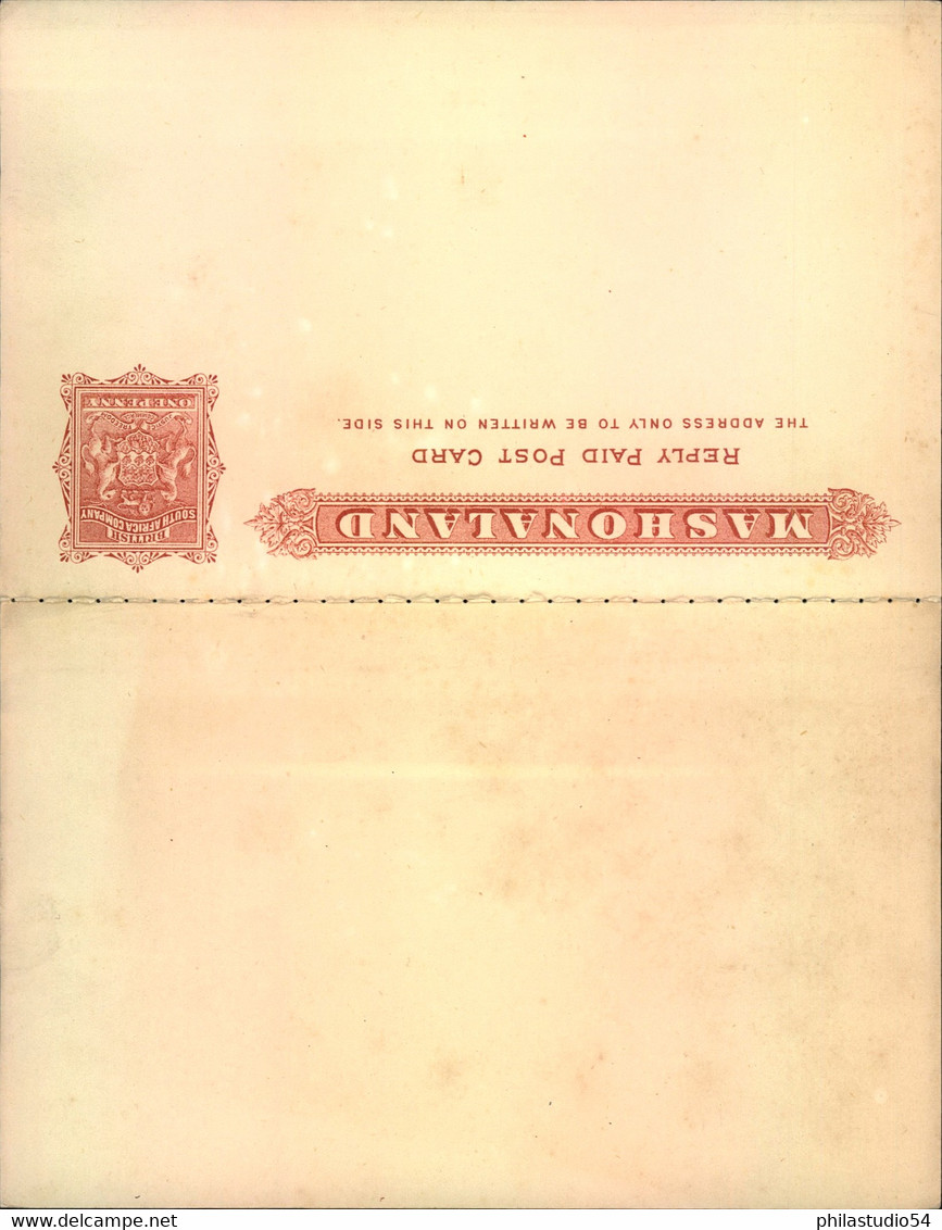 One Penny "Reply Paid Post Card" Unused MASHONALAND - Zonder Classificatie